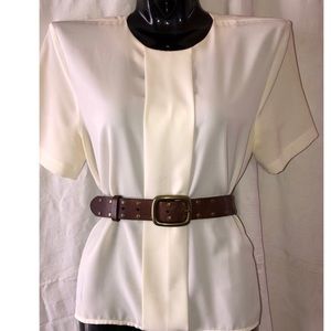 New Brown Leather Studded Belt